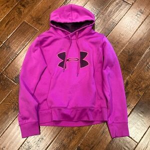 Under Armour Bright Purple Semi Fitted Pullover Hoodie Size Large USED
